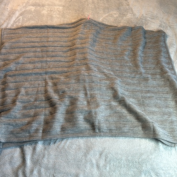 NWT Kate Spade Texture Stripe Belted Ruana Gray - Picture 6 of 8